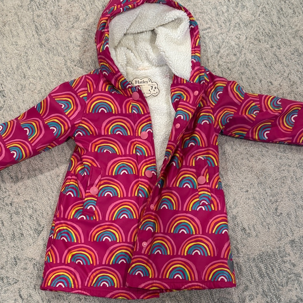 Hatley Kids Rainbow Raincoat - Pink and Multicolor